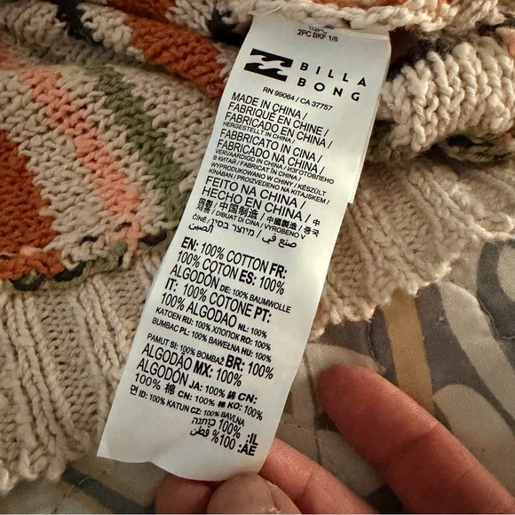 NWT Billabong Bring it together multicolor open weave crossover sweater, S - Picture 10 of 13